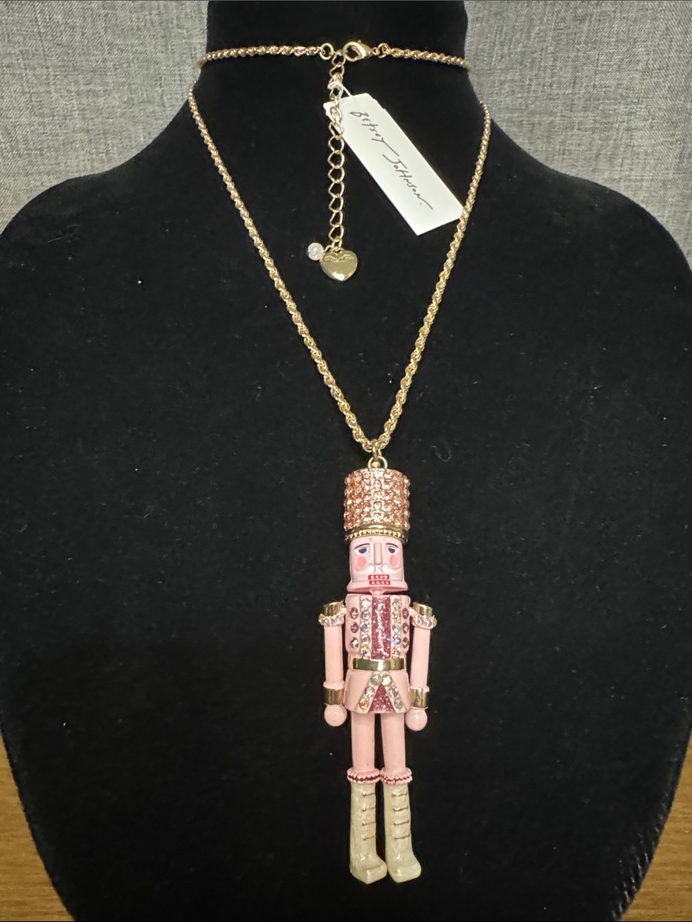 Betsey Johnson nutcracker pendant long necklace